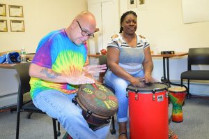 Senior relapse prevention specialist Scotty Burt and relapse prevention specialist Fatisha Collins