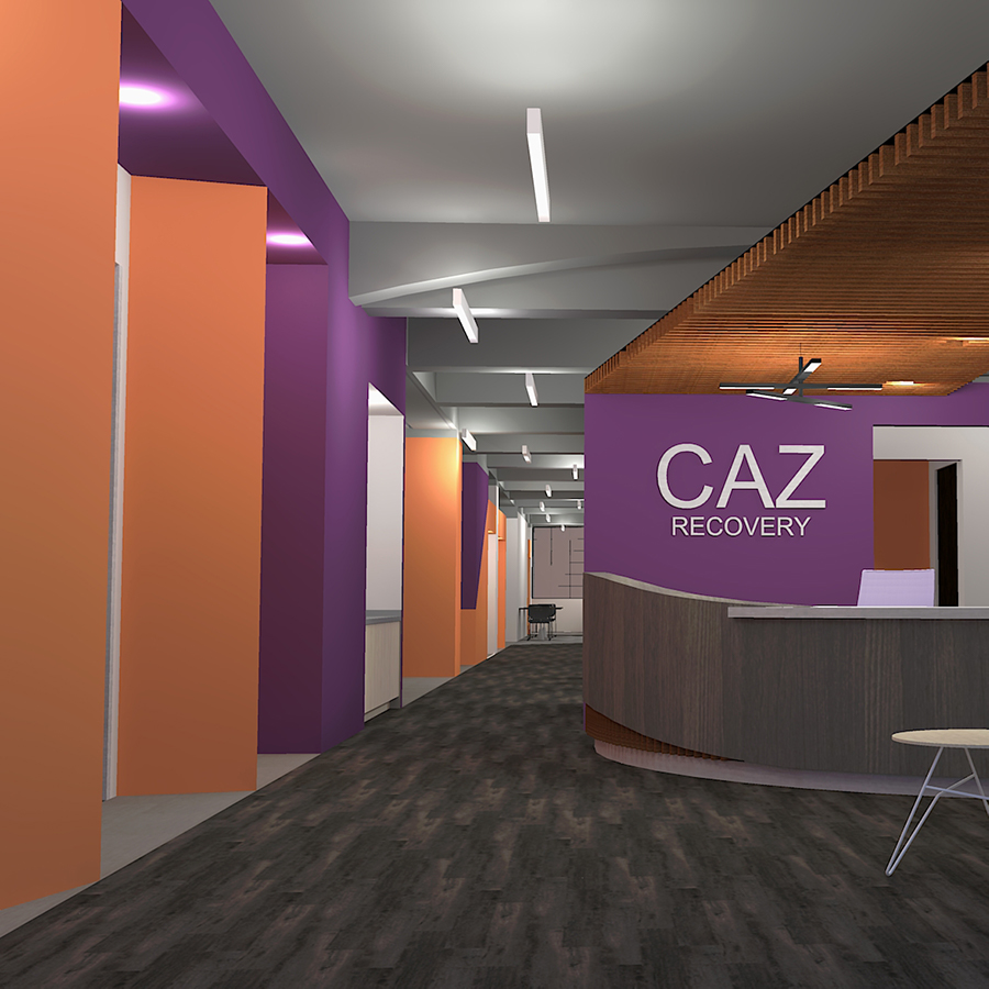Reception Rendering SQ 900pxjpg Caz Recovery's Corporate HQ - Rendering by Fontanese Folts Aubrecht Ernst Architects