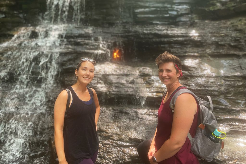 Danyel and Libby Pfonner at the Eternal Flame at Chestnut Ridge