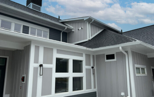 Turning Point House in front of a blue sky